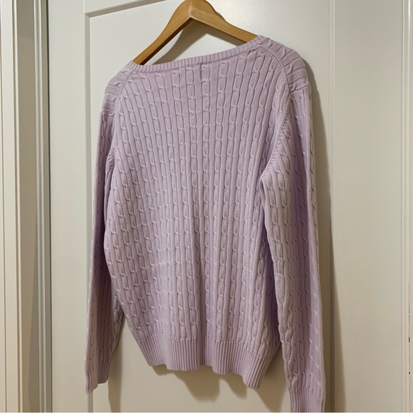 2 Set - EDDIE BAUER - Vintage Cable Knit - V Neck Sweaters - Women’s L - Picture 8 of 11